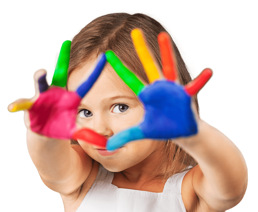 Rainbow palms painted 